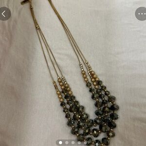 Elegant Gold and Black Beaded Necklace